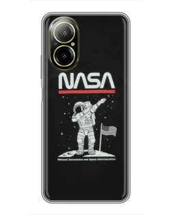 Чехол для Realme C67 с картинкой «NASA — шагаем по Луне» Чехол для Realme C67 с картинкой «NASA — шагаем по Луне»