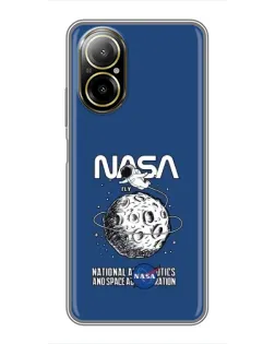 Чехол для Realme C67 с картинкой «NASA — лунная миссия» Чехол для Realme C67 с картинкой «NASA — лунная миссия»