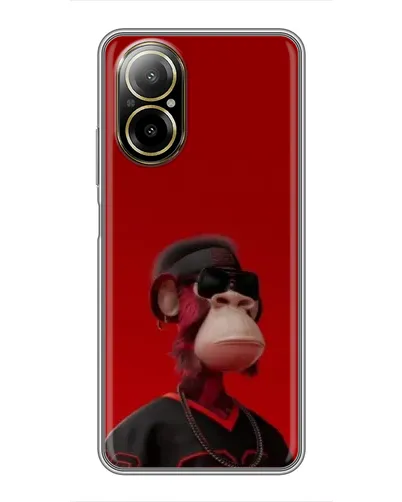 Чехол для Realme C67 с картинкой «Bored Ape в красном»