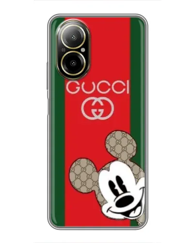 Чехол для Realme C67 с картинкой «Gucci — полосы и Микки» Чехол для Realme C67 с картинкой «Gucci — полосы и Микки»