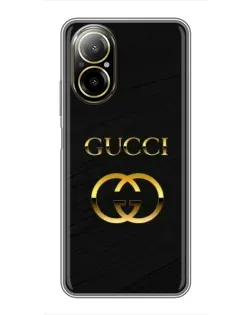 Чехол для Realme C67 с картинкой «Золотой логотип Gucci»