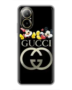 Чехол для Realme C67 с картинкой «Gucci — герои Disney»
