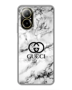 Чехол для Realme C67 с картинкой «Gucci — мраморный шик»