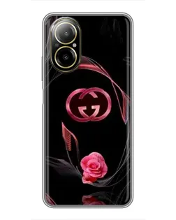 Чехол для Realme C67 с картинкой «Gucci — неоновая роза»