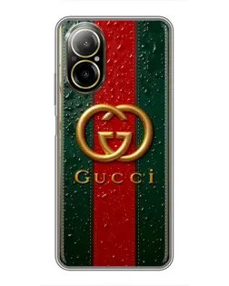 Чохол для Realme C67 з картинкою «Gucci — фірмова смуга та золото» Чохол для Realme C67 з картинкою «Gucci — фірмова смуга та золото»