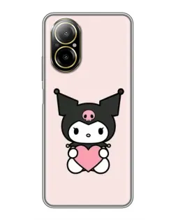 Чехол для Realme C67 с картинкой «Kuromi и сердце»