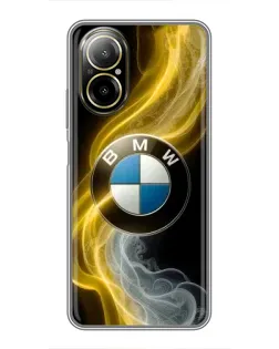 Чохол для Realme C67 з картинкою «Золотистий дим BMW»