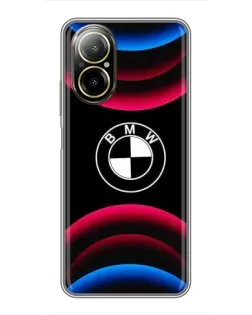 Чохол для Realme C67 з картинкою «Логотип BMW та неонові дуги»