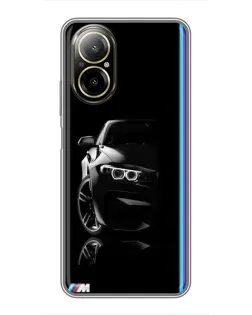 Чохол для Realme C67 з картинкою «Силует BMW в темряві»