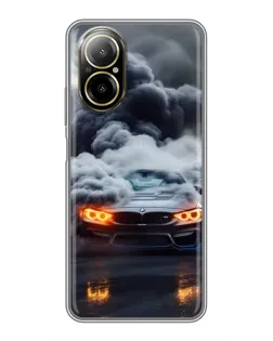 Чохол для Realme C67 з картинкою «BMW у диму»