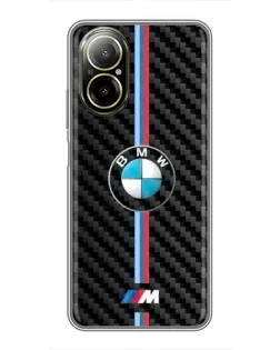 Чохол для Realme C67 з картинкою «Емблема BMW та карбон»