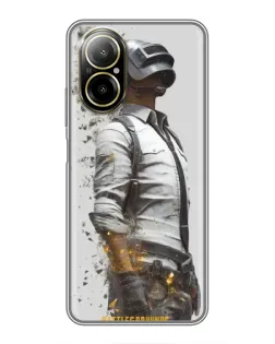 Чехол для Realme C67 с картинкой «PUBG — боец в пыли»
