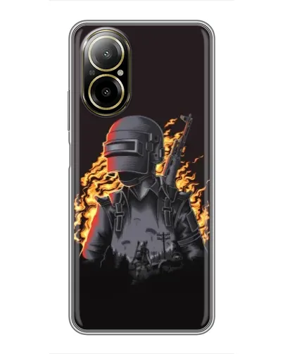 Чехол для Realme C67 с картинкой «PUBG — огненный силуэт» Чехол для Realme C67 с картинкой «PUBG — огненный силуэт»