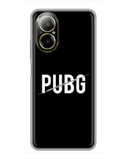 Чехол для Realme C67 с картинкой «PUBG — белый логотип»