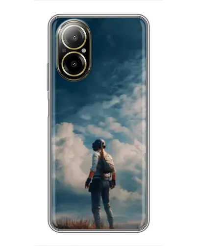 Чехол для Realme C67 с картинкой «Герой PUBG на скале» Чехол для Realme C67 с картинкой «Герой PUBG на скале»