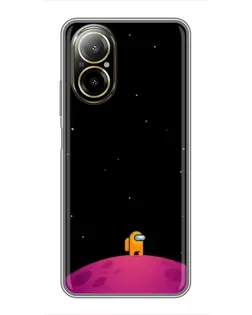Чехол для Realme C67 с картинкой «Одинокий герой на планете»