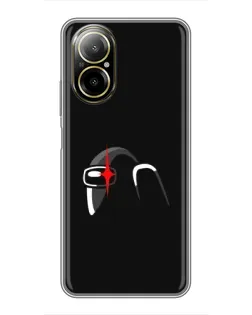 Чехол для Realme C67 с картинкой «Among Us шлем»