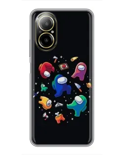 Чехол для Realme C67 с картинкой «Among Us космос»