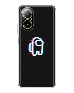 Чехол для Realme C67 с картинкой «Among Us неон»