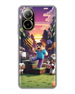Чехол для Realme C67 с картинкой «Стив на ферме» Чехол для Realme C67 с картинкой «Стив на ферме»