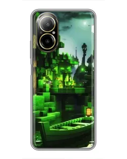 Чехол для Realme C67 с картинкой «Minecraft лесной пейзаж»