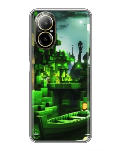 Чехол для Realme C67 с картинкой «Minecraft лесной пейзаж»