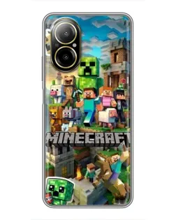 Чехол для Realme C67 с картинкой «Замок Minecraft»