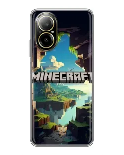 Чехол для Realme C67 с картинкой «Пещера Майнкрафт»