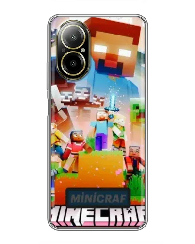 Чехол для Realme C67 с картинкой «Minecraft герои игры»