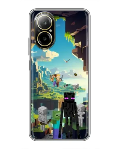 Чехол для Realme C67 с картинкой «Эндермен в лесу»