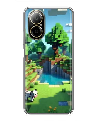 Чехол для Realme C67 с картинкой «Minecraft летний день»