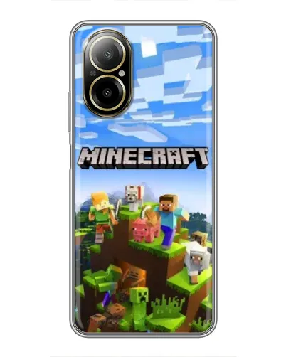 Чехол для Realme C67 с картинкой «Minecraft классический мир»