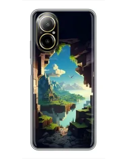 Чехол для Realme C67 с картинкой «Вид из пещеры»