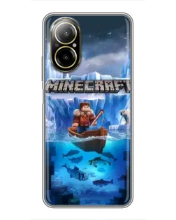 Чехол для Realme C67 с картинкой «Minecraft ледяной мир»