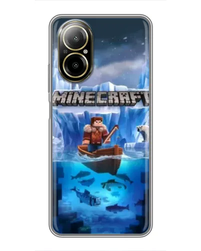 Чехол для Realme C67 с картинкой «Minecraft ледяной мир»