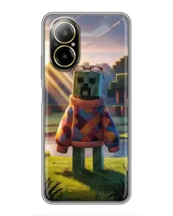 Чехол для Realme C67 с картинкой «Крипер в свитере»