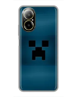 Чехол для Realme C67 с картинкой «Крипер текстура»