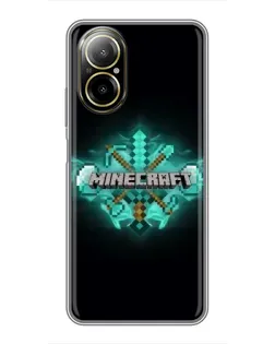 Чехол для Realme C67 с картинкой «Minecraft Diamond лого»