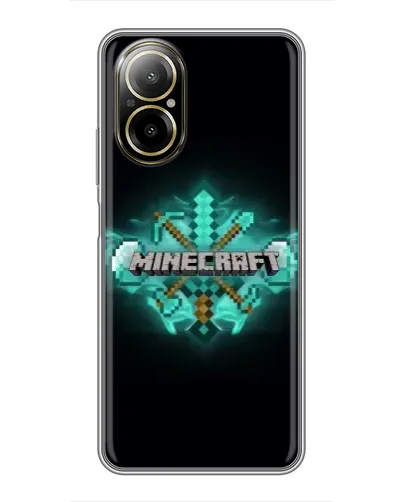 Чехол для Realme C67 с картинкой «Minecraft Diamond лого»