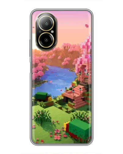 Чехол для Realme C67 с картинкой «Розовое дерево Minecraft»