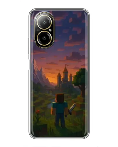 Чехол для Realme C67 с картинкой «Стив у башни»