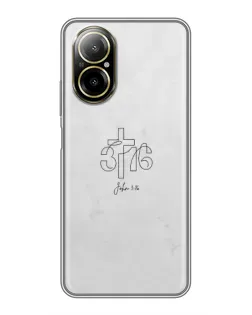 Чехол для Realme C67 с картинкой «Иоанна 3:16 Крест»