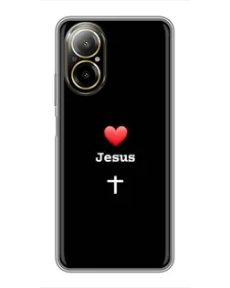 Чехол для Realme C67 с картинкой «Сердце - Jesus»