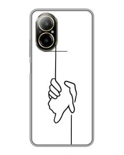 Чехол для Realme C67 с картинкой «Рука держит»