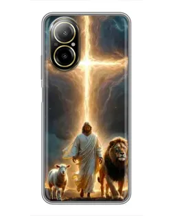 Чехол для Realme C67 с картинкой «Лев Иуды и Свет»