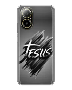 Чехол для Realme C67 с картинкой «Надпись Jesus Graffiti»