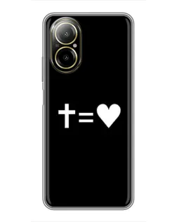 Чехол для Realme C67 с картинкой «Крест и Сердце»