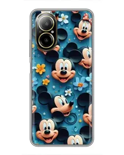 Чехол для Realme C67 с картинкой «Паттерн Микки и Минни»