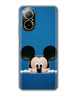 Чехол для Realme C67 с картинкой «Микки выглядывает»