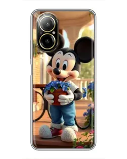 Чехол для Realme C67 с картинкой «Микки садовод»